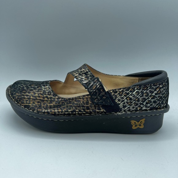 Alegria Dayna Leopard Stripes Mary Jane Shoes Size 9 - Picture 1 of 11